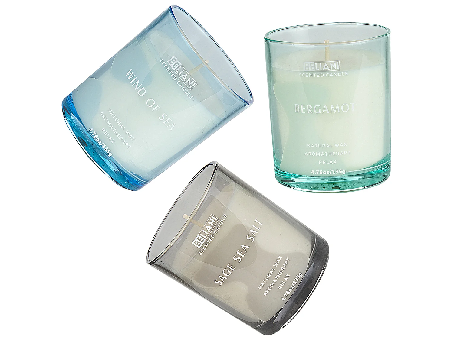 Lot de 3 bougies parfumées SHEER JOY Cire de soja Notes de fraîcheur