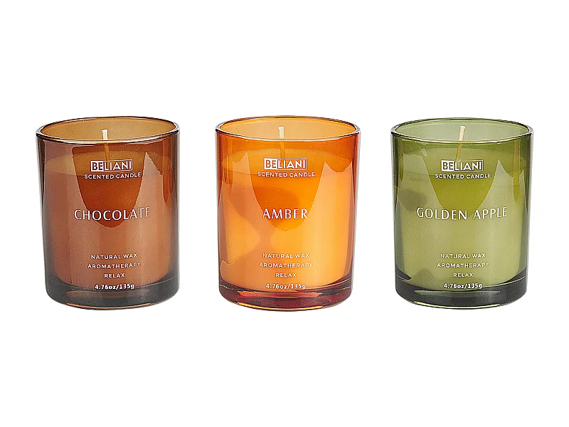 Lot de 3 bougies parfumées SHEER JOY Cire de soja Notes fruitées Notes de fraîcheur