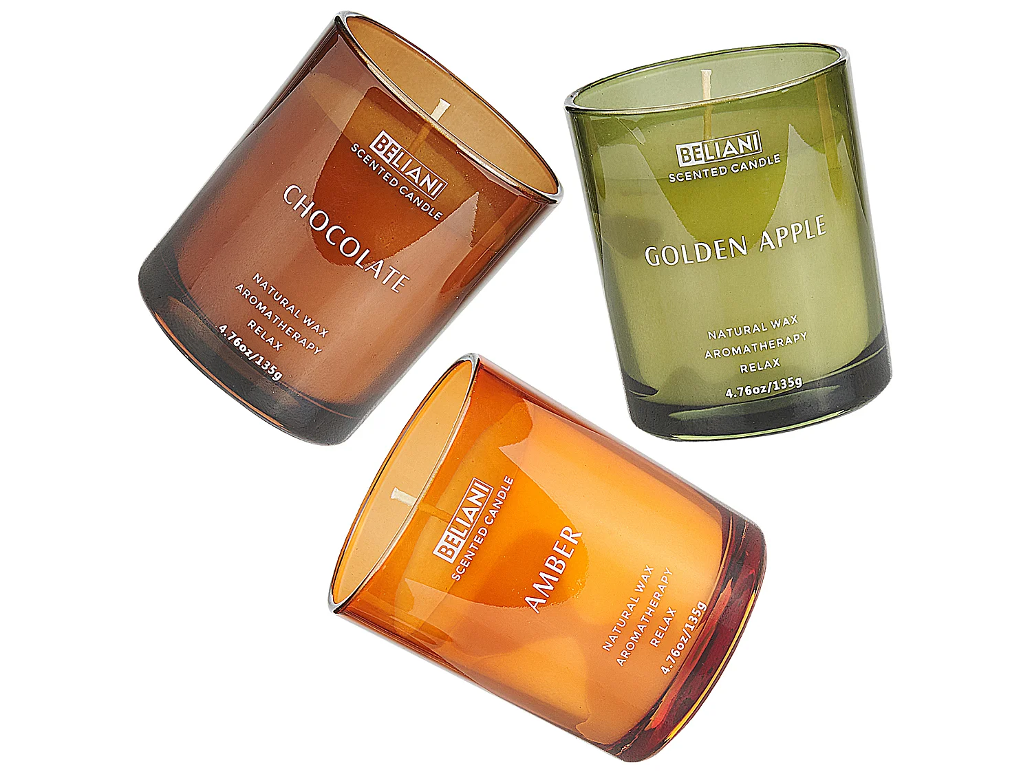 Lot de 3 bougies parfumées SHEER JOY Cire de soja Notes fruitées Notes de fraîcheur