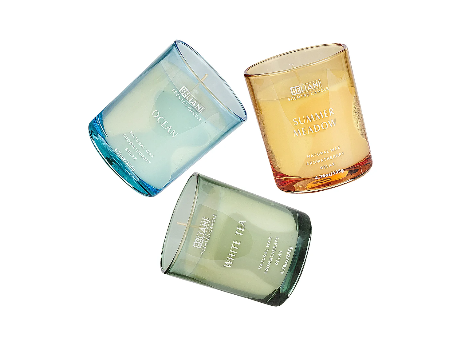 Set van 3 geurkaarsen SHEER JOY Soja wax Frisse geurnoten