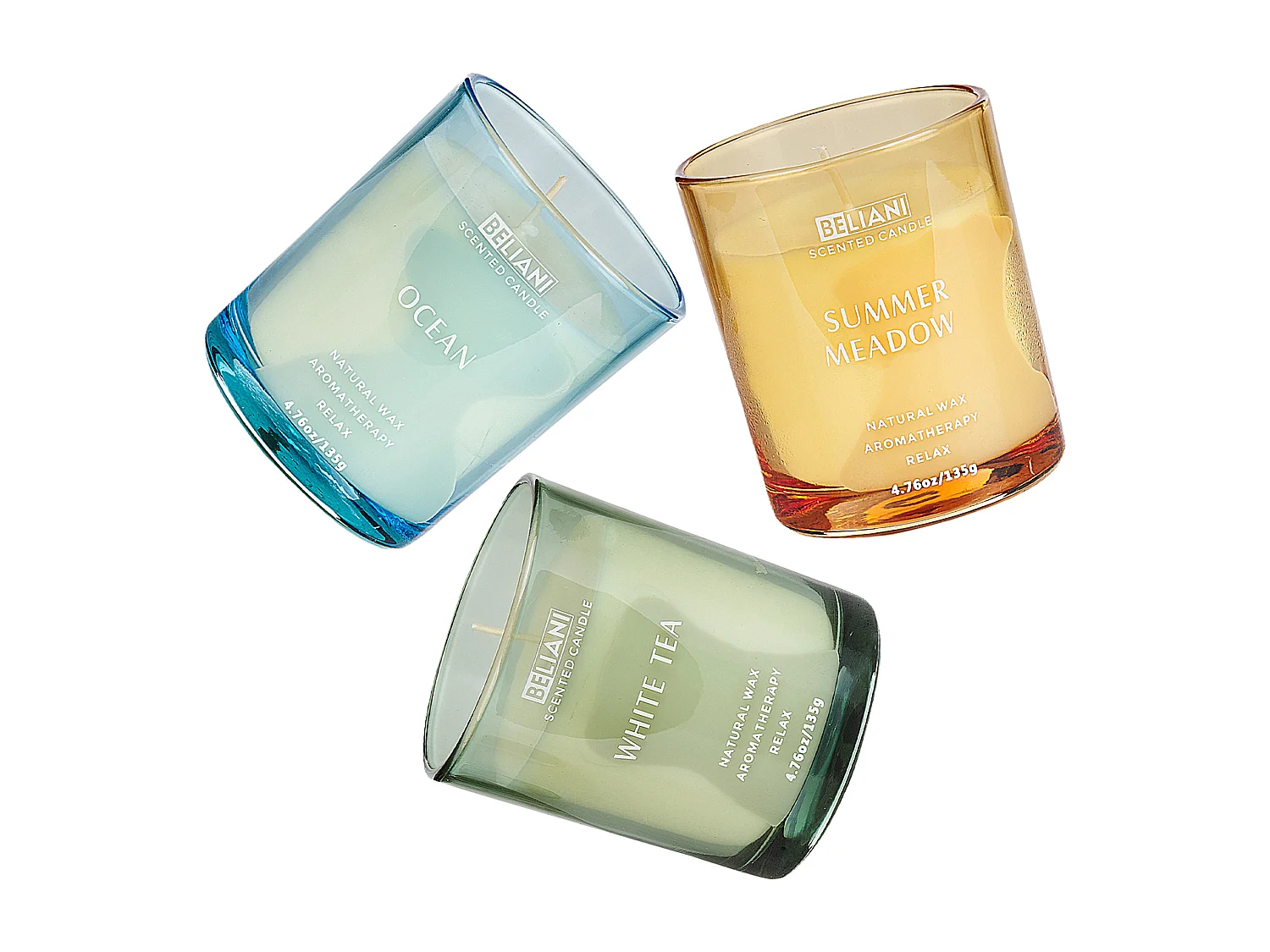 Conjunto de 3 velas aromáticas SHEER JOY Cera de soja Notas frescas