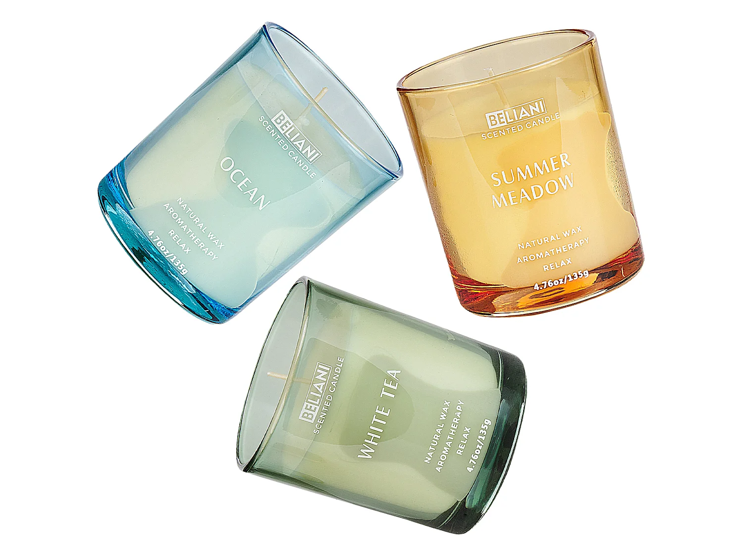 Lot de 3 bougies parfumées SHEER JOY Cire de soja Notes de fraîcheur