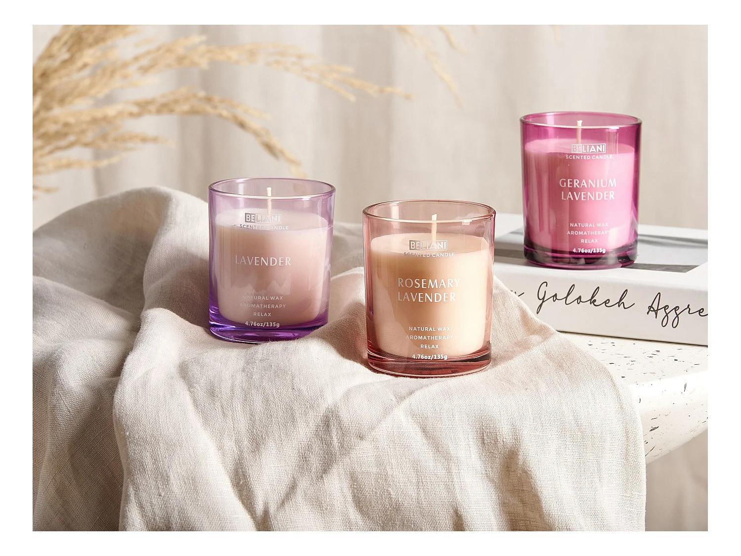 Conjunto de 3 Velas Perfumadas SHEER JOY Cera de soja Notas florais