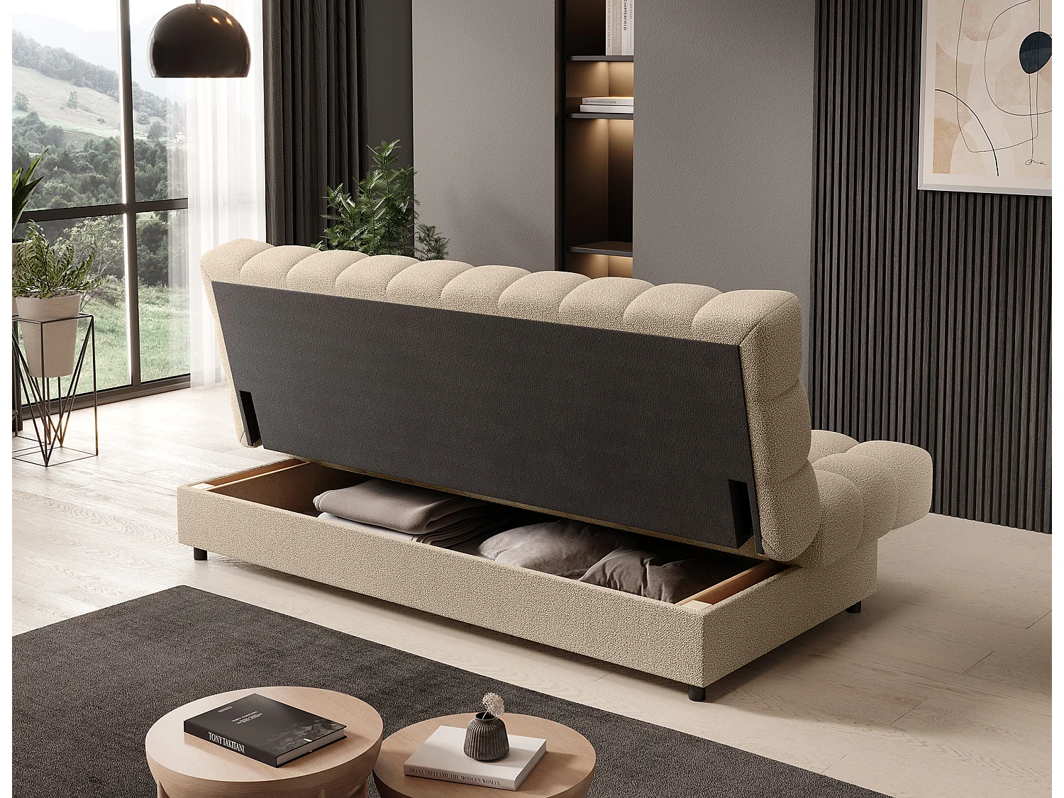 Canapé Fonco/Tissu/Beige