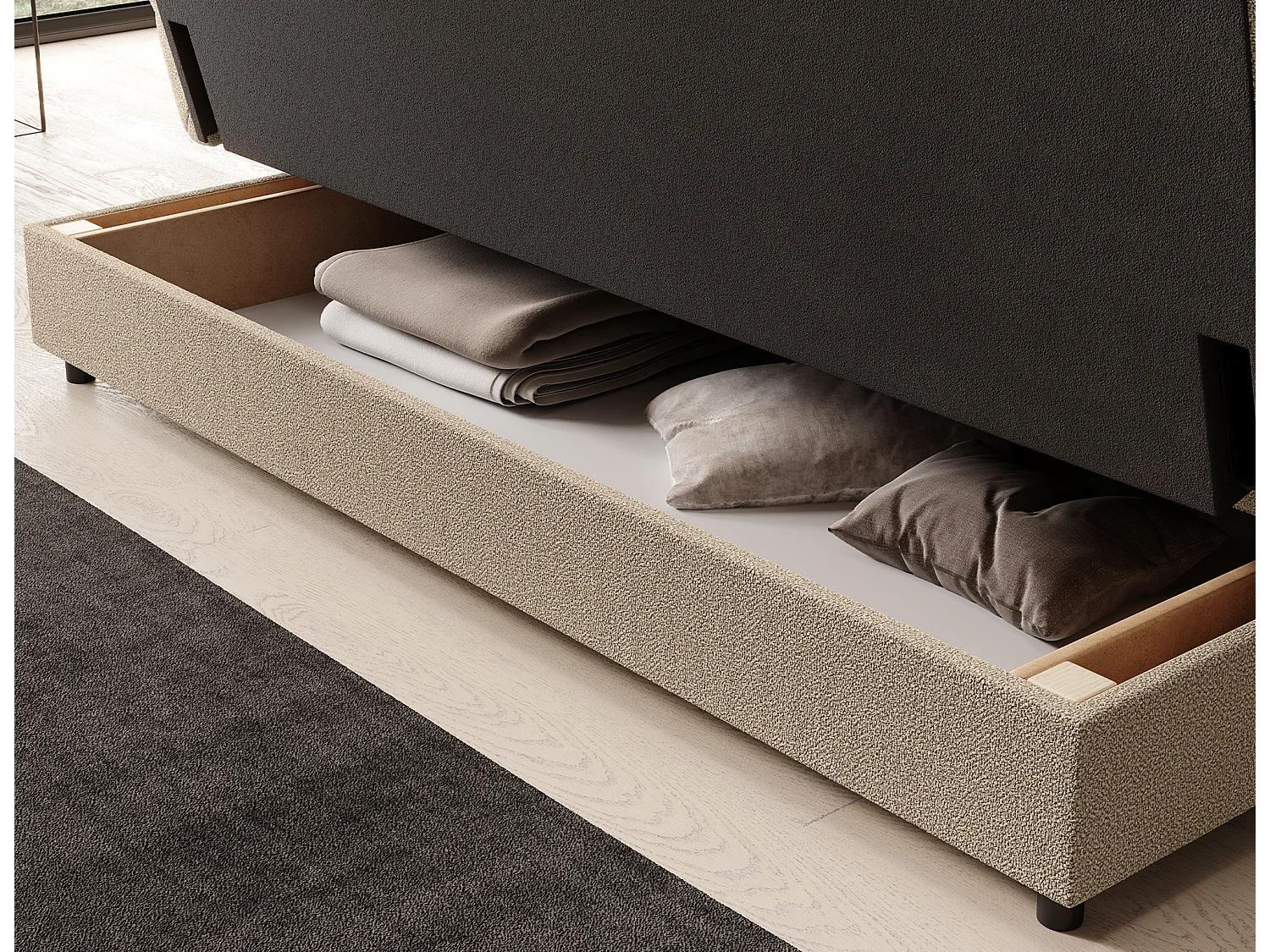 Canapé Fonco/Tissu/Beige