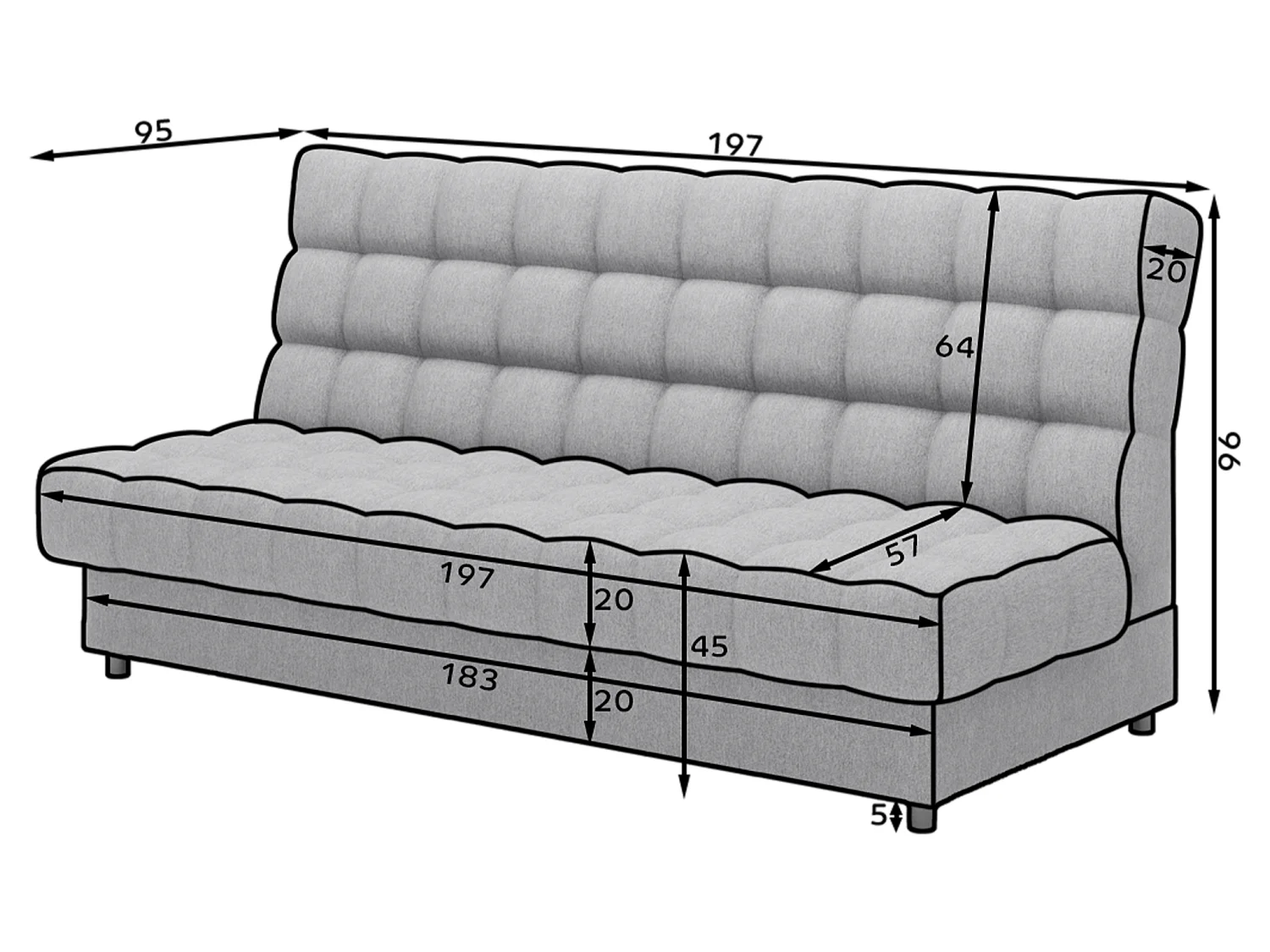 Canapé Fonco/Tissu/Beige