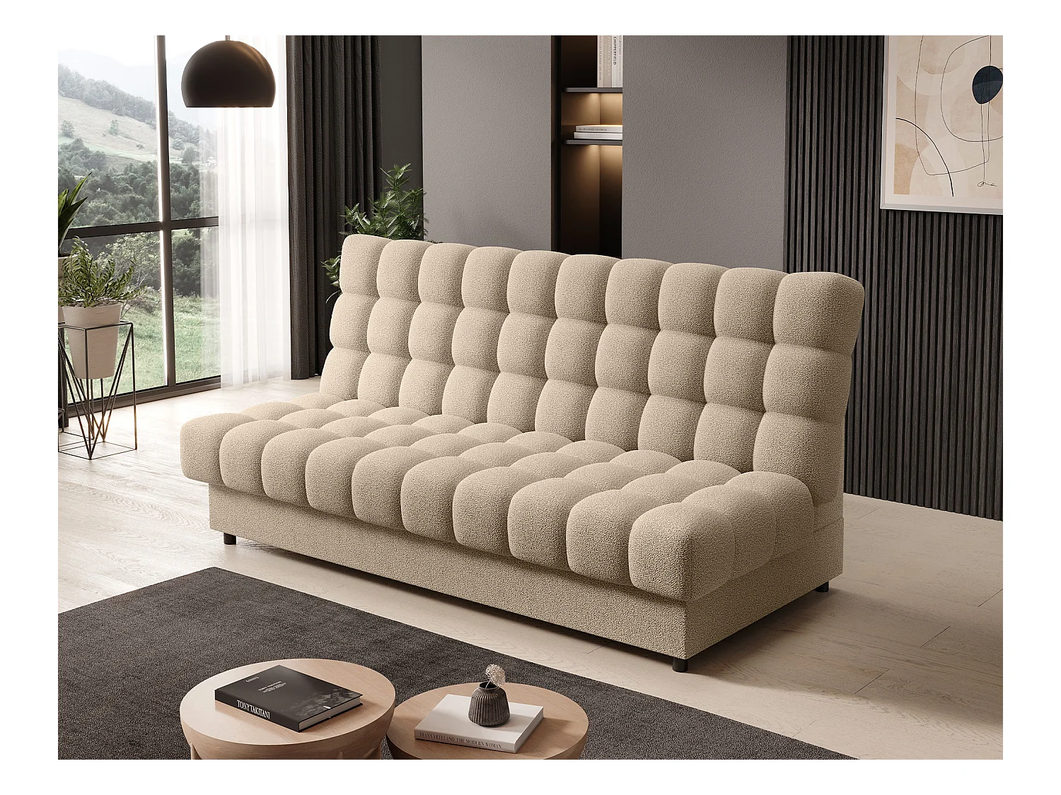 Canapé Fonco/Tissu/Beige