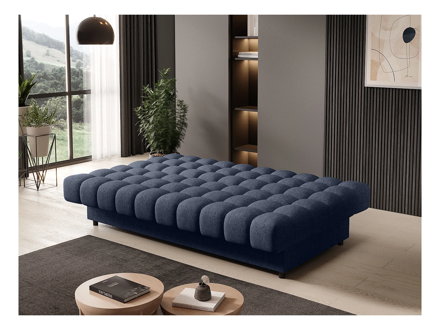 Canapé Fonco/Tissu/Bleu