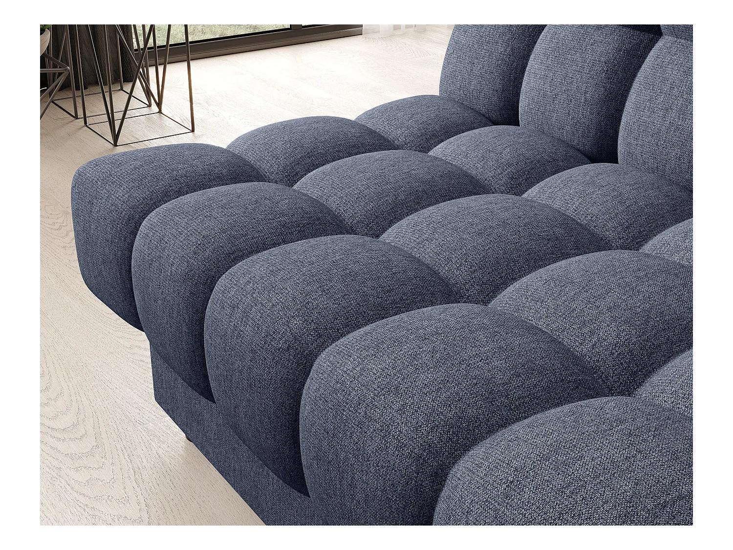 Canapé Fonco/Tissu/Bleu