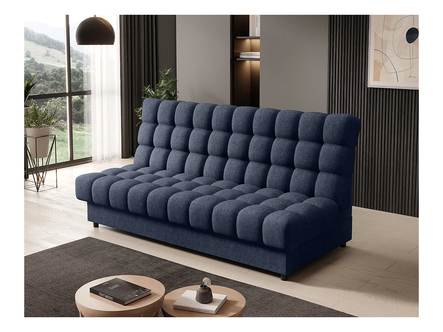 Canapé Fonco/Tissu/Bleu