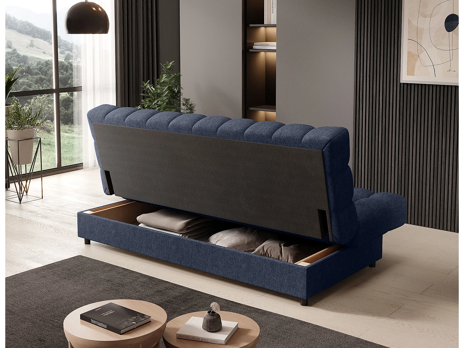 Canapé Fonco/Tissu/Bleu