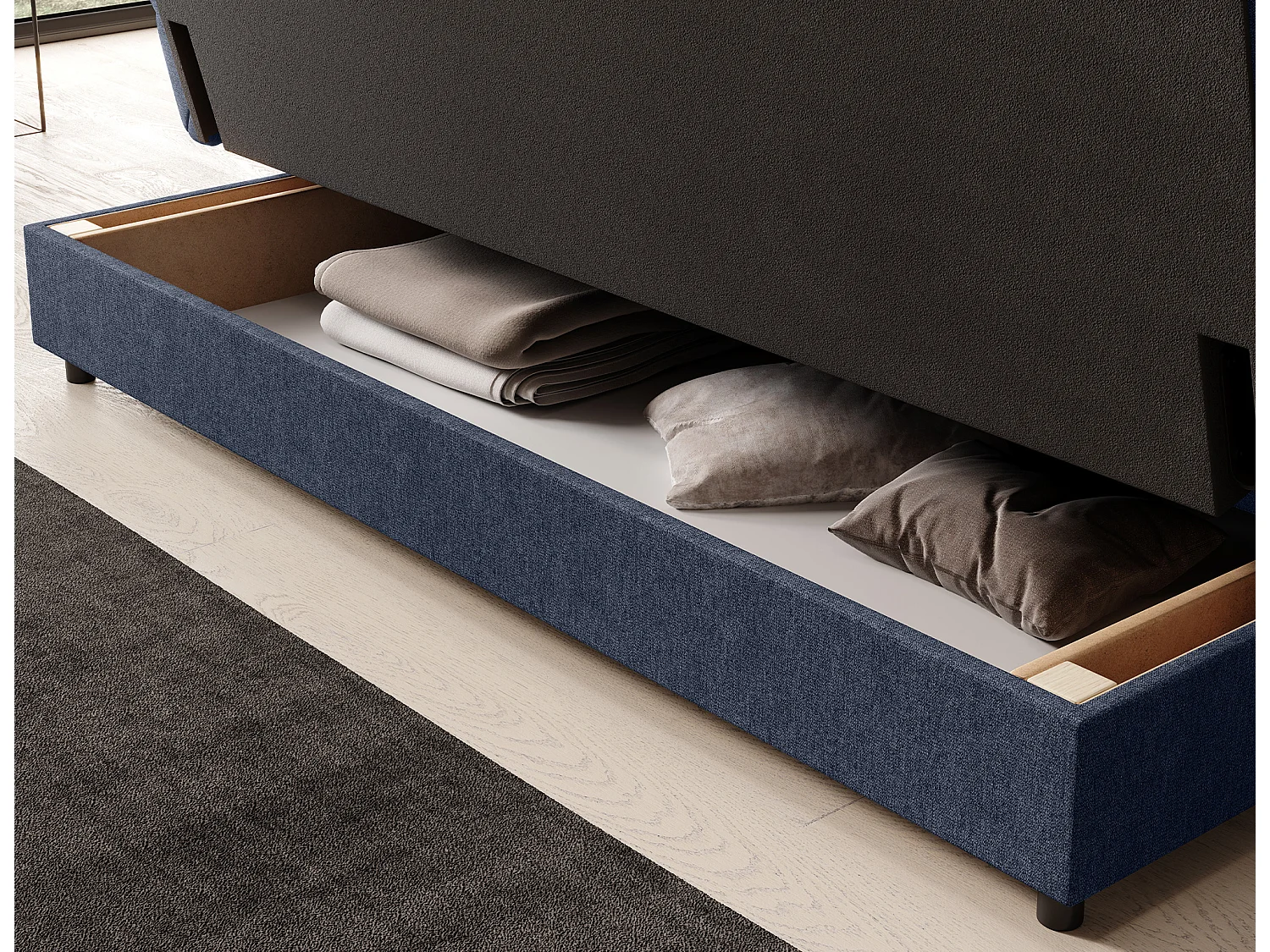 Canapé Fonco/Tissu/Bleu