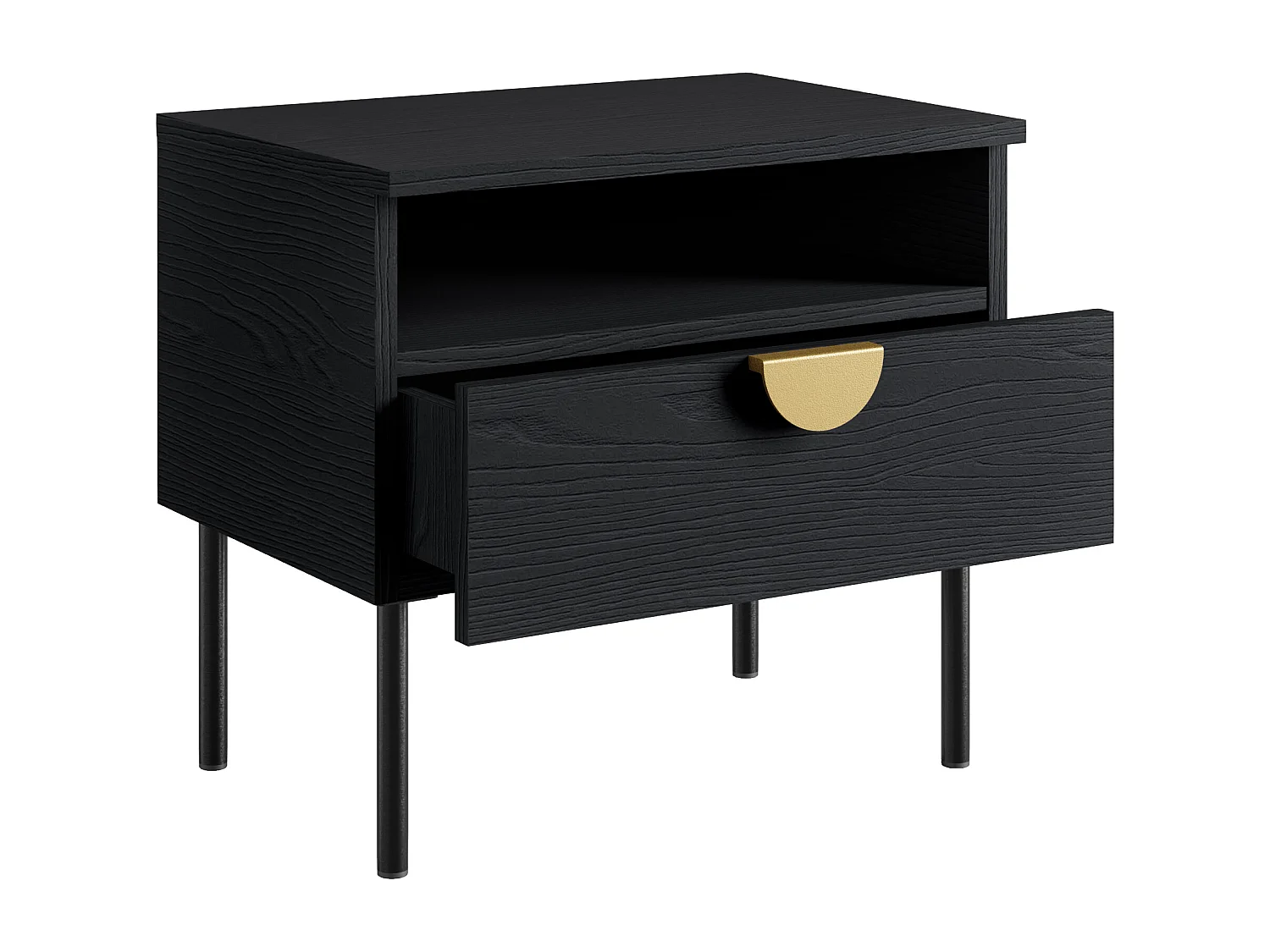Comodini con 1 cassetto  Nero - Lotto di 2 - NATANIEL