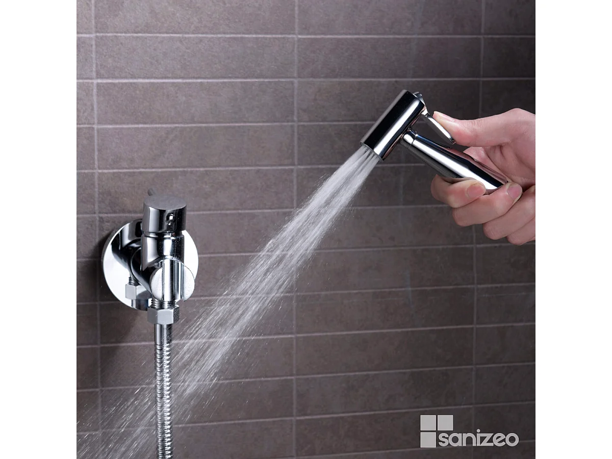 Kit Douchette hygiénique À ENCASTRER,  WC ou Bidet Salle de Bain Chrome MUNICH RDM001