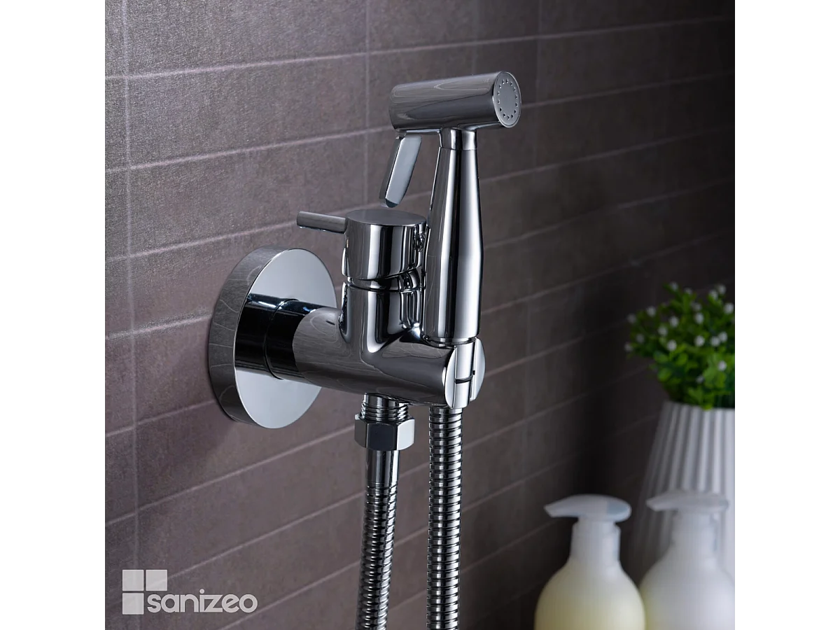 Kit Douchette hygiénique À ENCASTRER,  WC ou Bidet Salle de Bain Chrome MUNICH RDM001