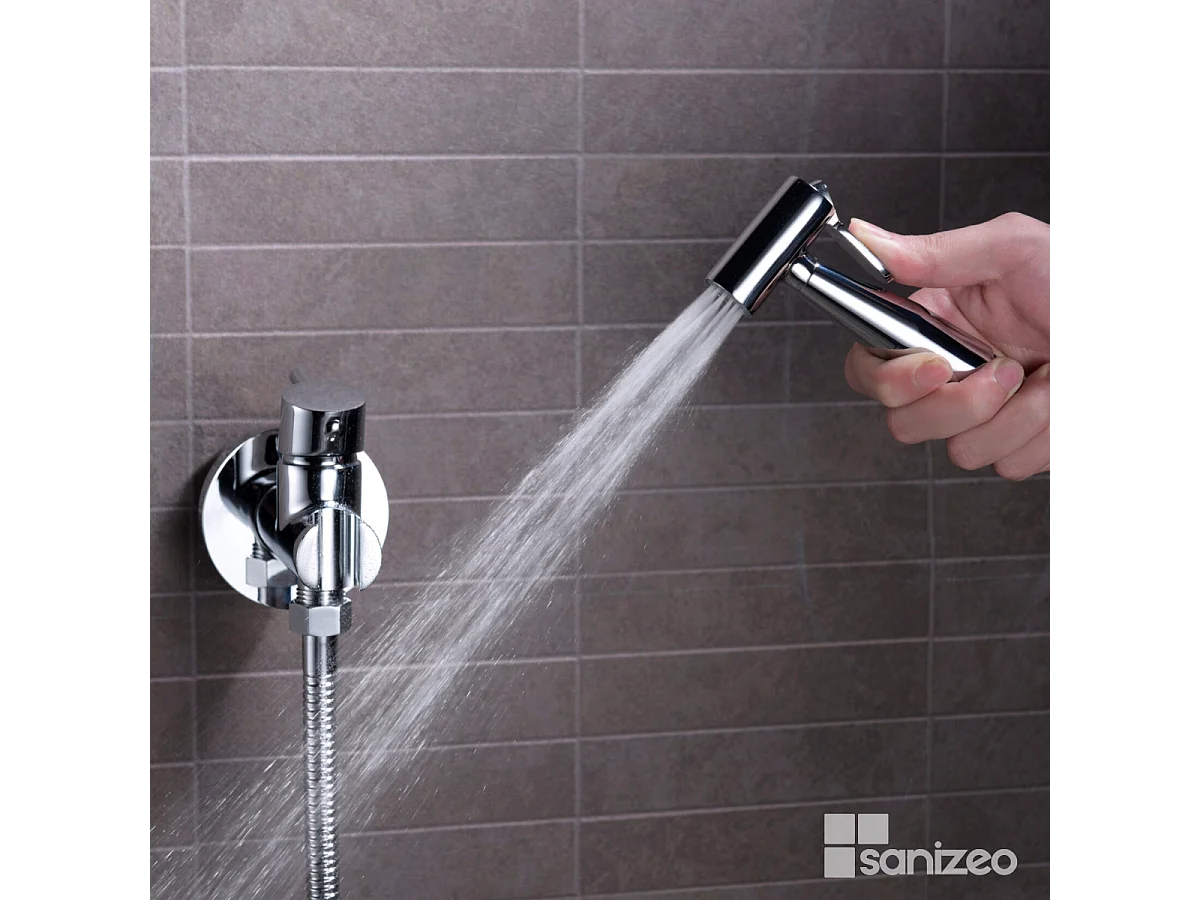 Kit Douchette hygiénique À ENCASTRER,  WC ou Bidet Salle de Bain Chrome MUNICH RDM001