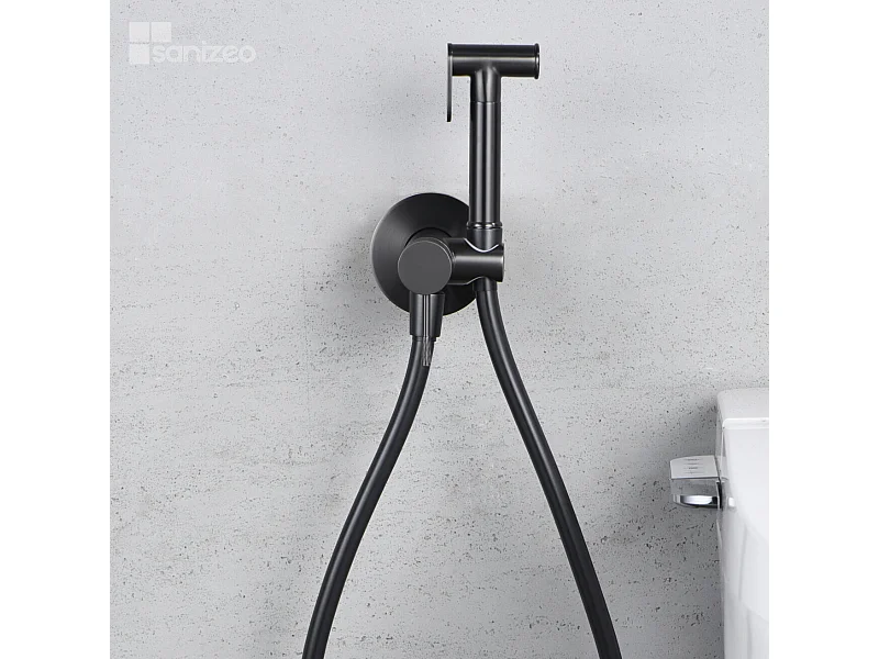 Kit Douchette hygiénique À ENCASTRER,  WC ou Bidet Salle de Bain Black Gun Métal LINE RDD038/BGM