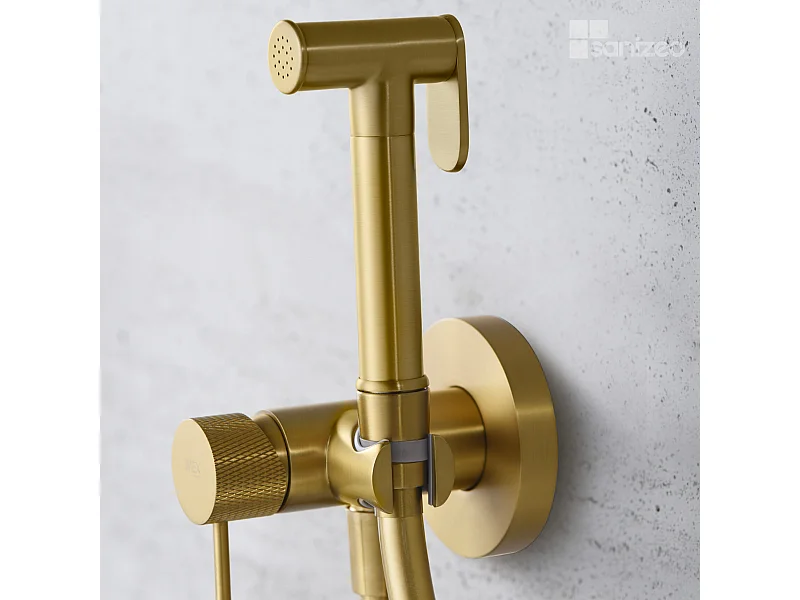 Kit Douchette hygiénique À ENCASTRER,  WC ou Bidet Salle de Bain Or Brossé LINE RDD038/OC