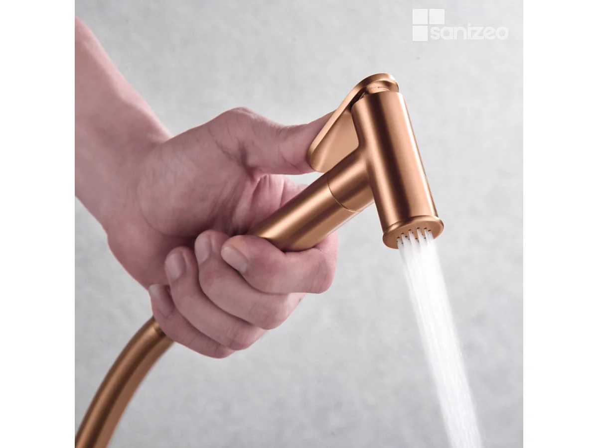 Kit Hygiène Douchette de WC / Bidet Encastré Or Rose Cuivré IMEX GENOVA RDG053/ORC