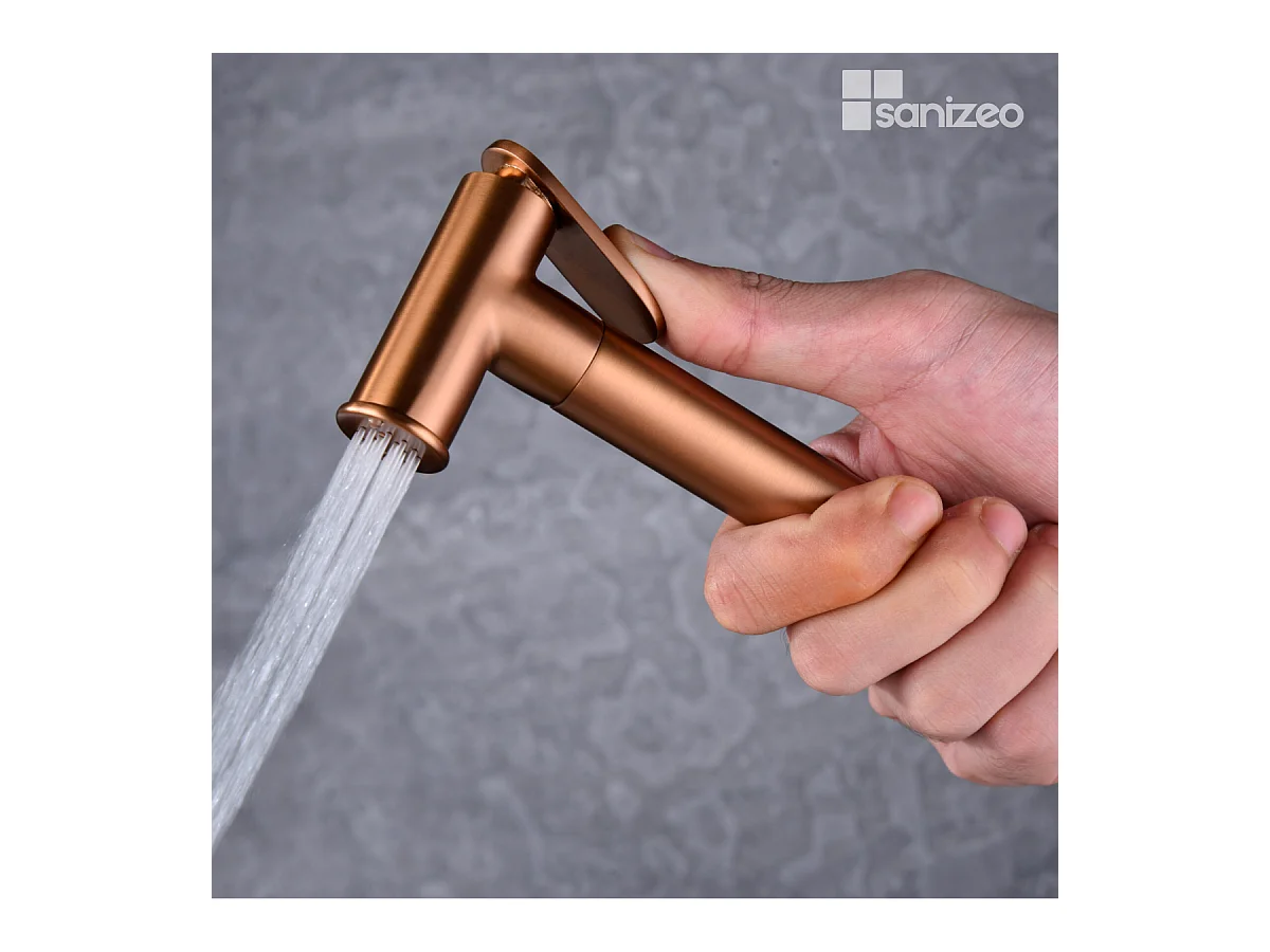 Kit Douchette hygiénique À ENCASTRER,  WC ou Bidet Salle de Bain Or Rose Cuivré MUNICH RDM001/ORC