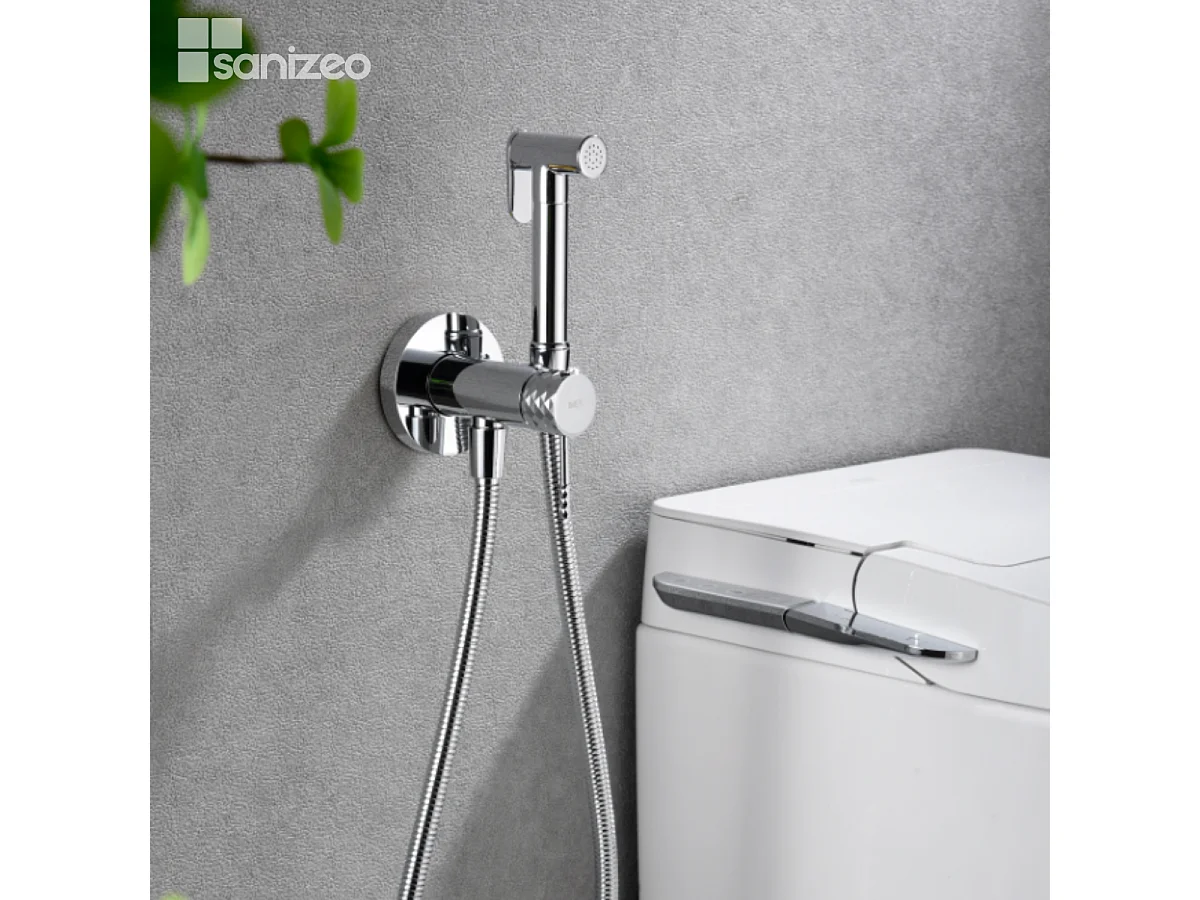 Kit Hygiène Douchette de WC / Bidet Encastré Chrome IMEX GENOVA RDG053