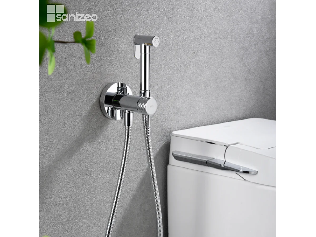 Kit Hygiène Douchette de WC / Bidet Encastré Chrome IMEX GENOVA RDG053