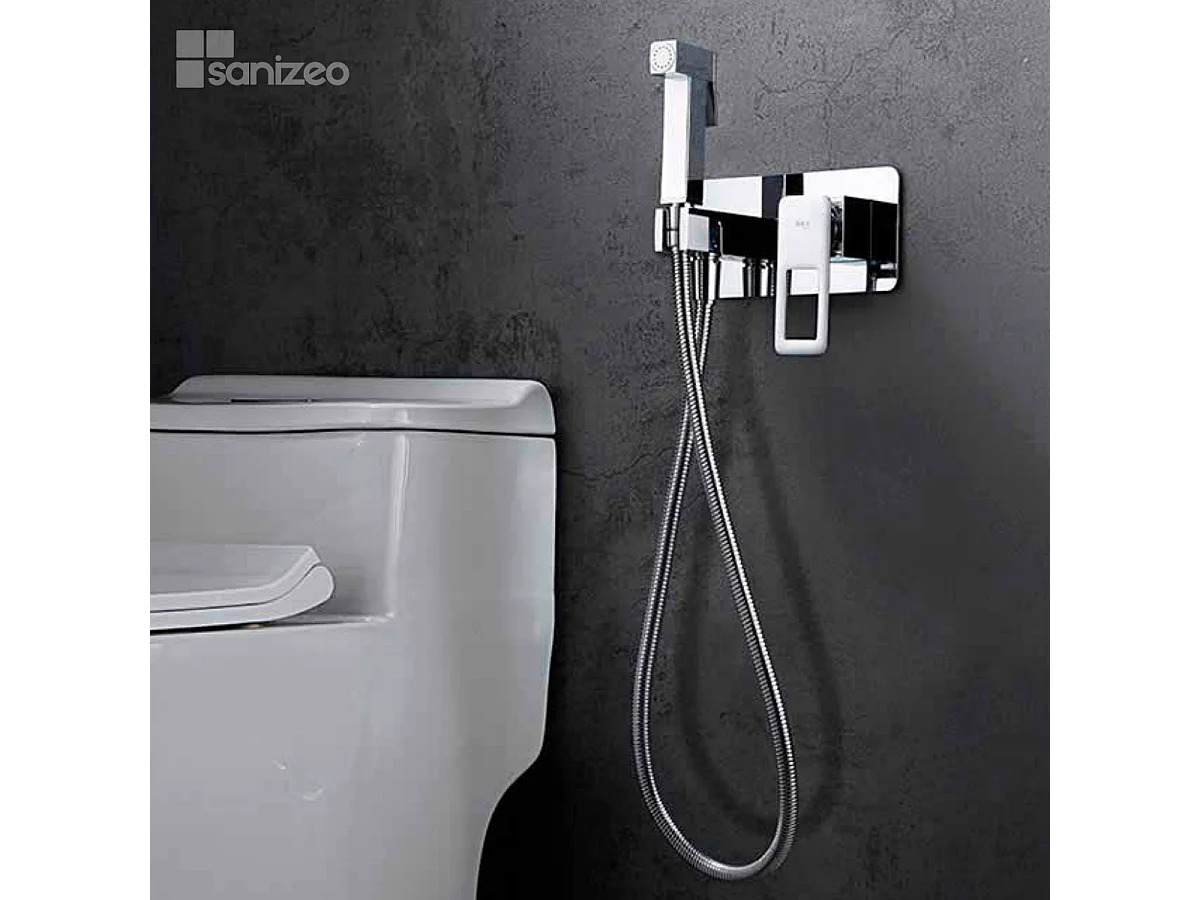 Kit Douchette hygiénique À ENCASTRER,  WC ou Bidet Salle de Bain Chrome SUECIA BDC032-5