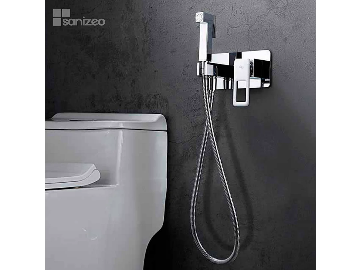 Kit Douchette hygiénique À ENCASTRER,  WC ou Bidet Salle de Bain Chrome SUECIA BDC032-5