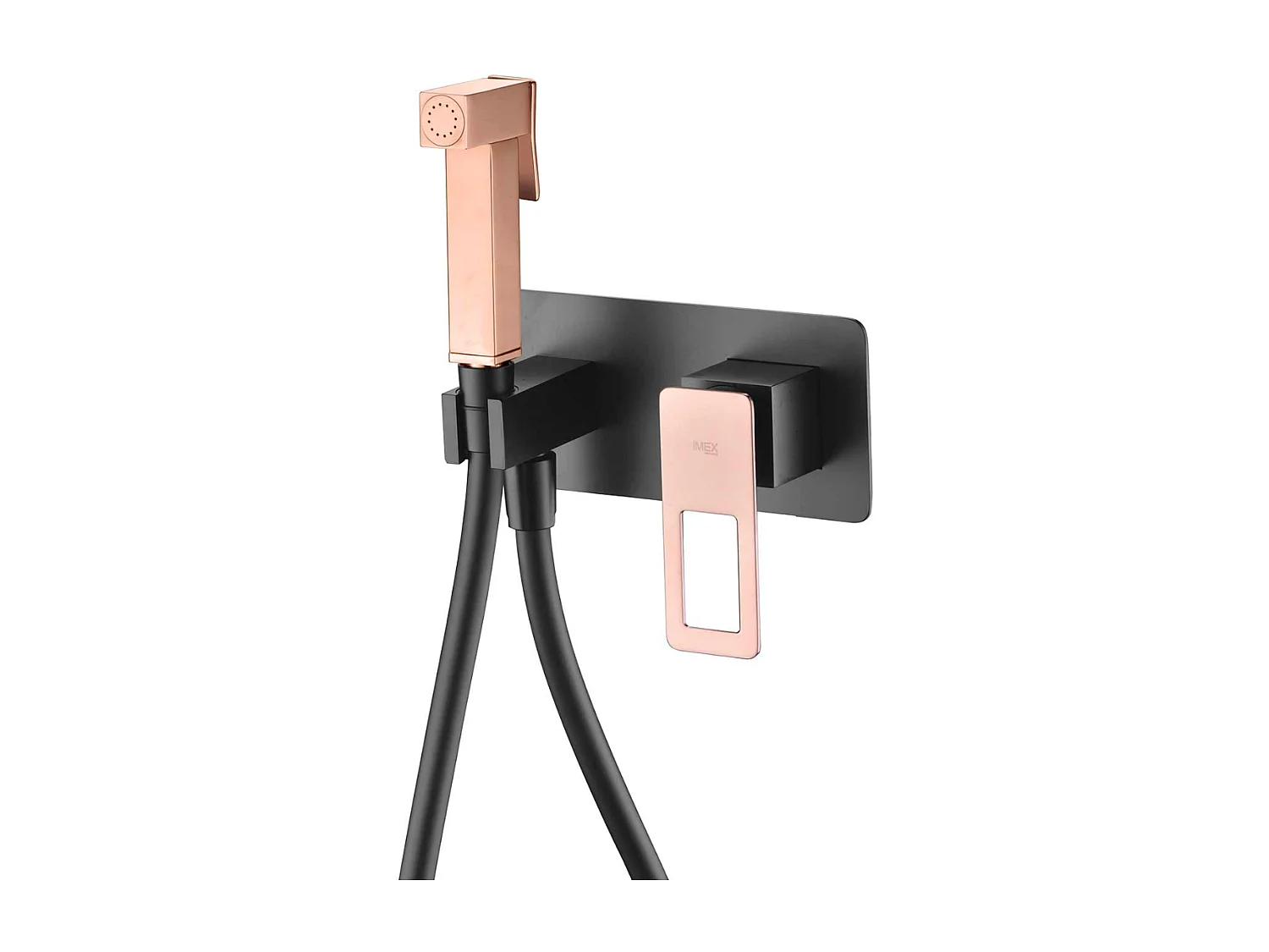 Kit Douchette hygiénique À ENCASTRER,  WC ou Bidet Salle de Bain Noir et Or Rose Cuivré SUECIA BDC032-5/NOR