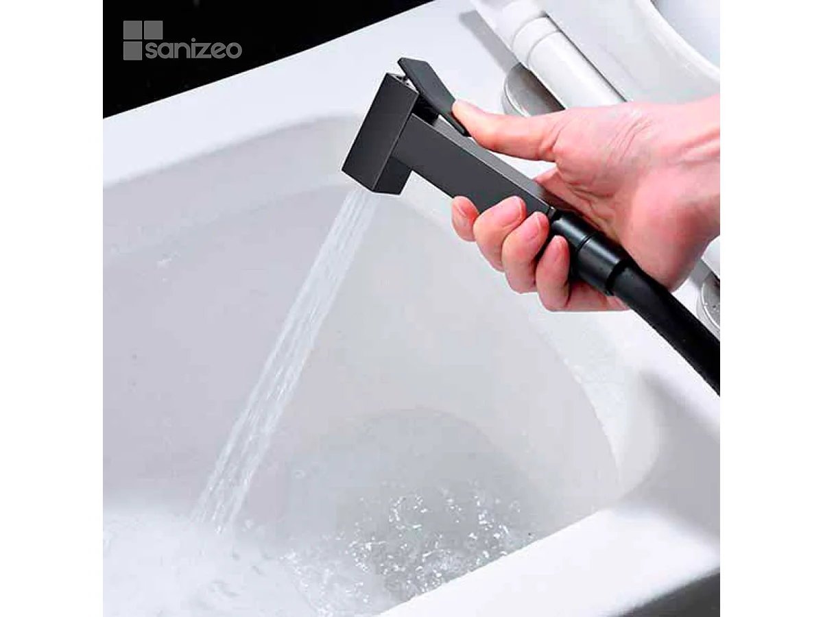 Kit Douchette hygiénique À ENCASTRER,  WC ou Bidet Salle de Bain Noir Mat SUECIA BDC032-5/NG