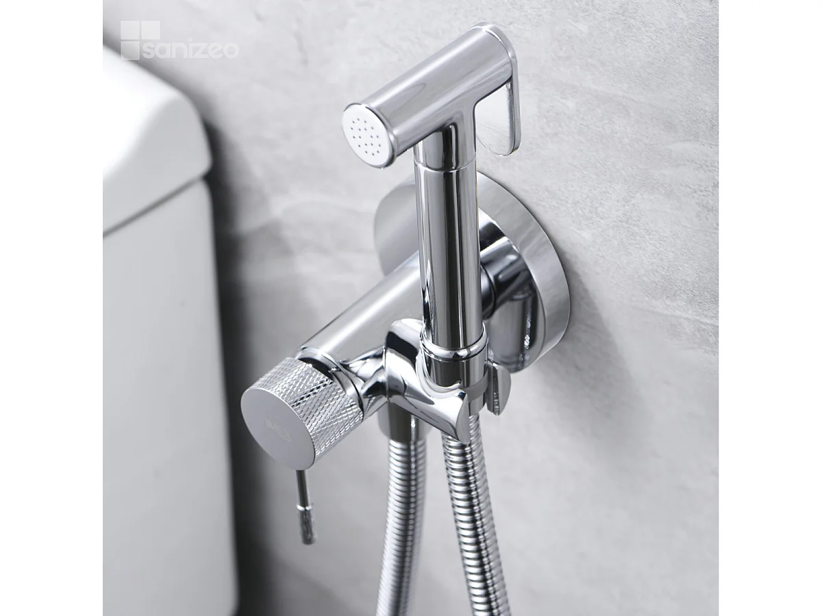 Kit Douchette hygiénique À ENCASTRER,  WC ou Bidet Salle de Bain Chrome LINE RDD038