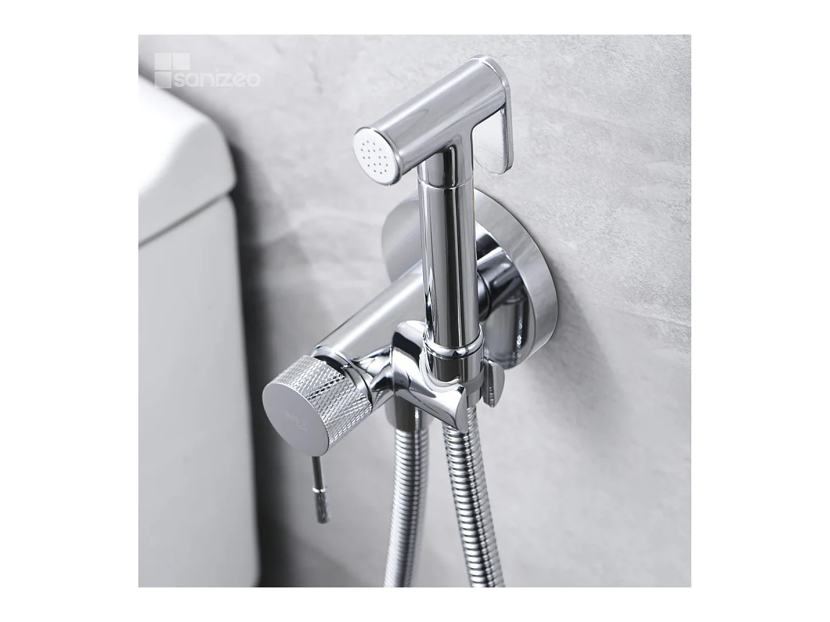 Kit Douchette hygiénique À ENCASTRER,  WC ou Bidet Salle de Bain Chrome LINE RDD038
