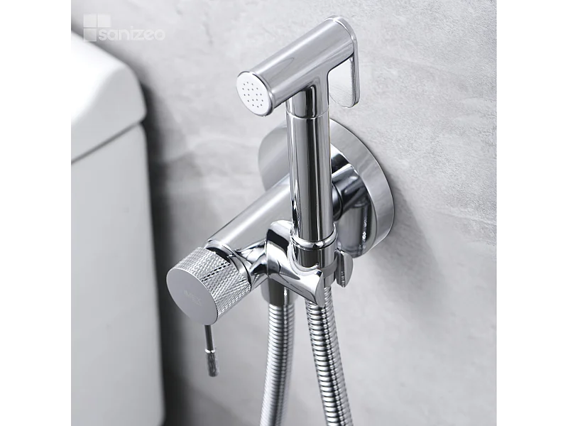 Kit Douchette hygiénique À ENCASTRER,  WC ou Bidet Salle de Bain Chrome LINE RDD038