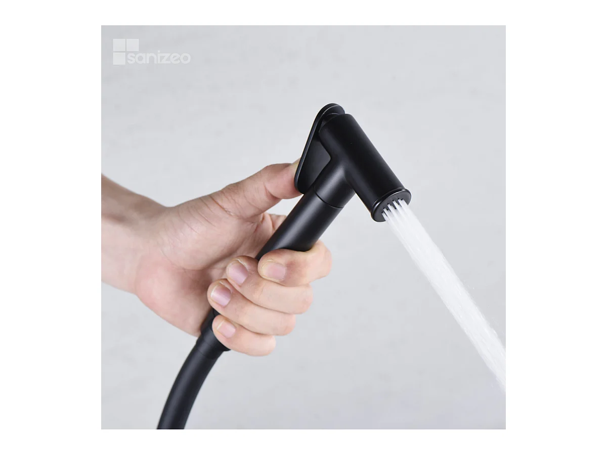 Kit Douchette hygiénique À ENCASTRER,  WC ou Bidet Salle de Bain Noir Mat LINE RDD038/NG