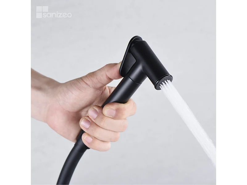 Kit Douchette hygiénique À ENCASTRER,  WC ou Bidet Salle de Bain Noir Mat LINE RDD038/NG