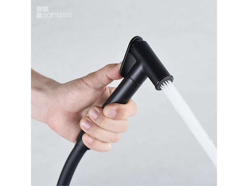 Kit Douchette hygiénique À ENCASTRER,  WC ou Bidet Salle de Bain Noir Mat LINE RDD038/NG