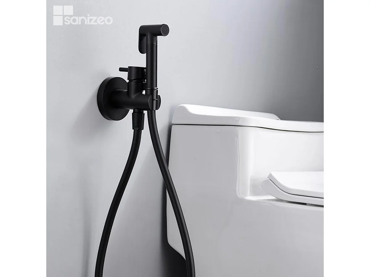 Kit Douchette hygiénique À ENCASTRER,  WC ou Bidet Salle de Bain Noir Mat MUNICH RDM001/NG