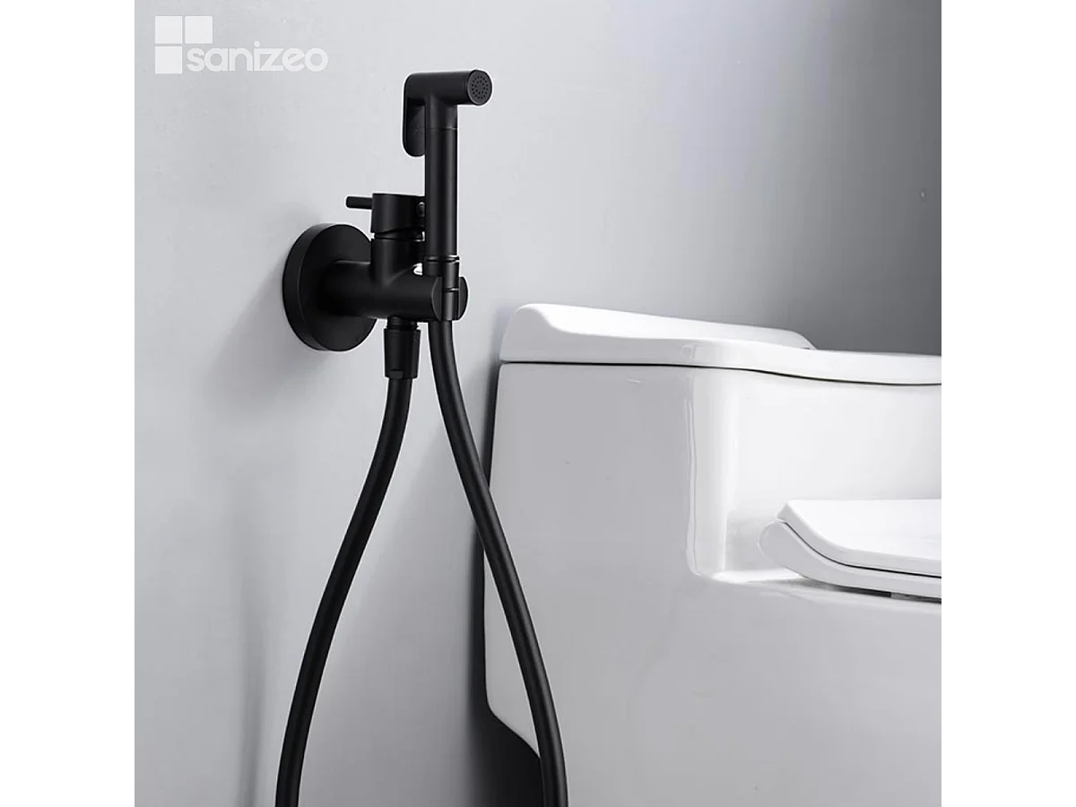 Kit Douchette hygiénique À ENCASTRER,  WC ou Bidet Salle de Bain Noir Mat MUNICH RDM001/NG