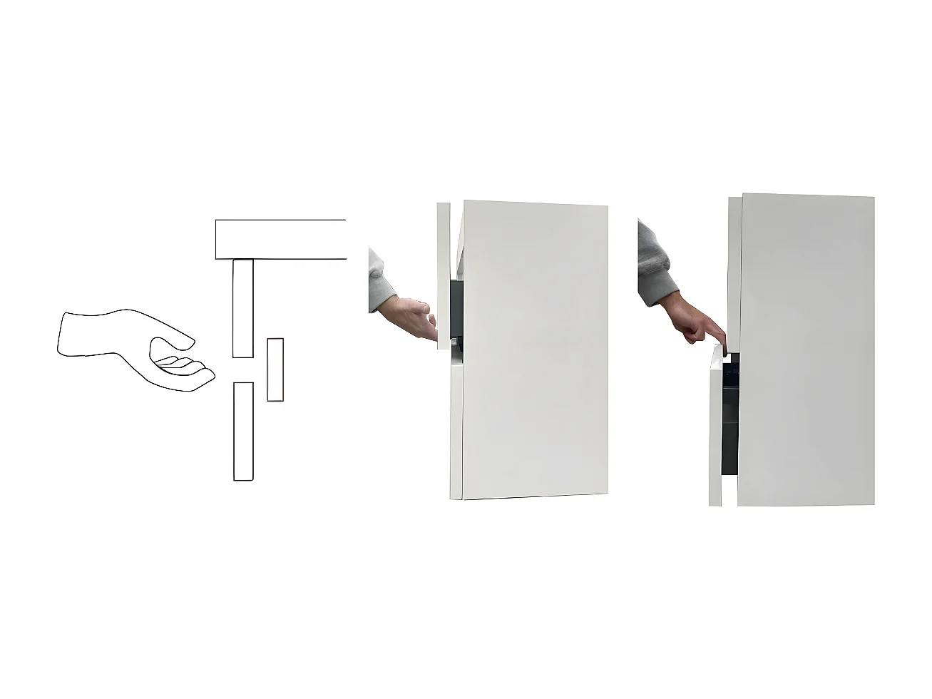 Meuble Salle de Bain ANCONA (81 cm x H54 x P45 cm), Plan Vasque Grès Cérame BS, 2 Tiroirs, Chêne Naturel