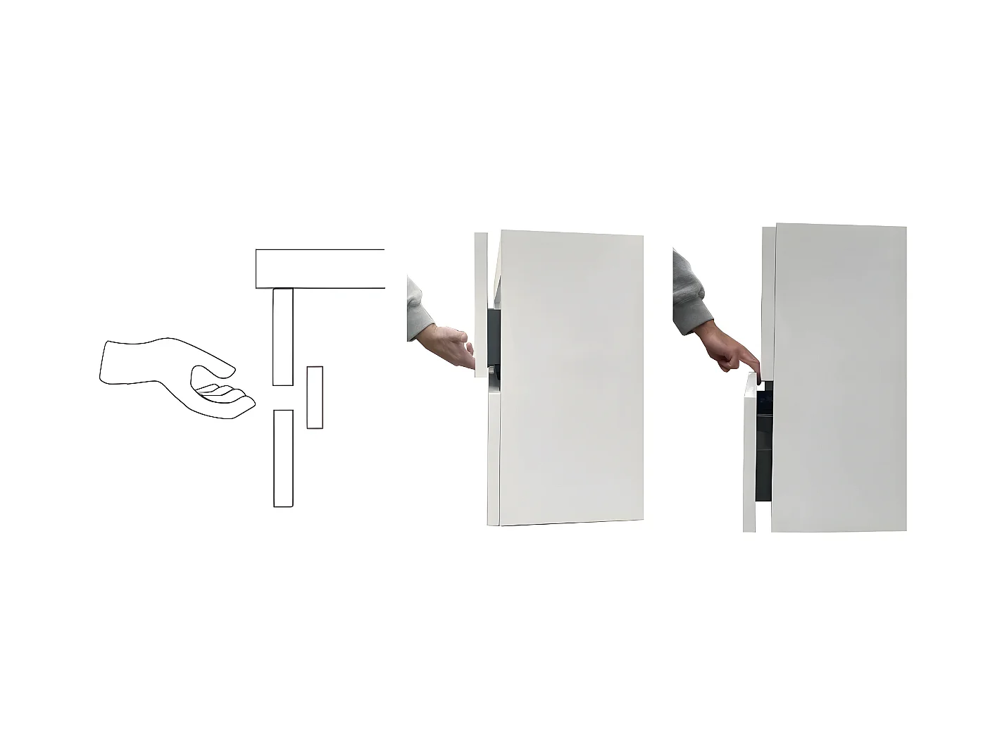 Meuble Salle de Bain ANCONA (81 cm x H54 x P45 cm), Plan Vasque Grès Cérame NA, 2 Tiroirs, Chêne Naturel