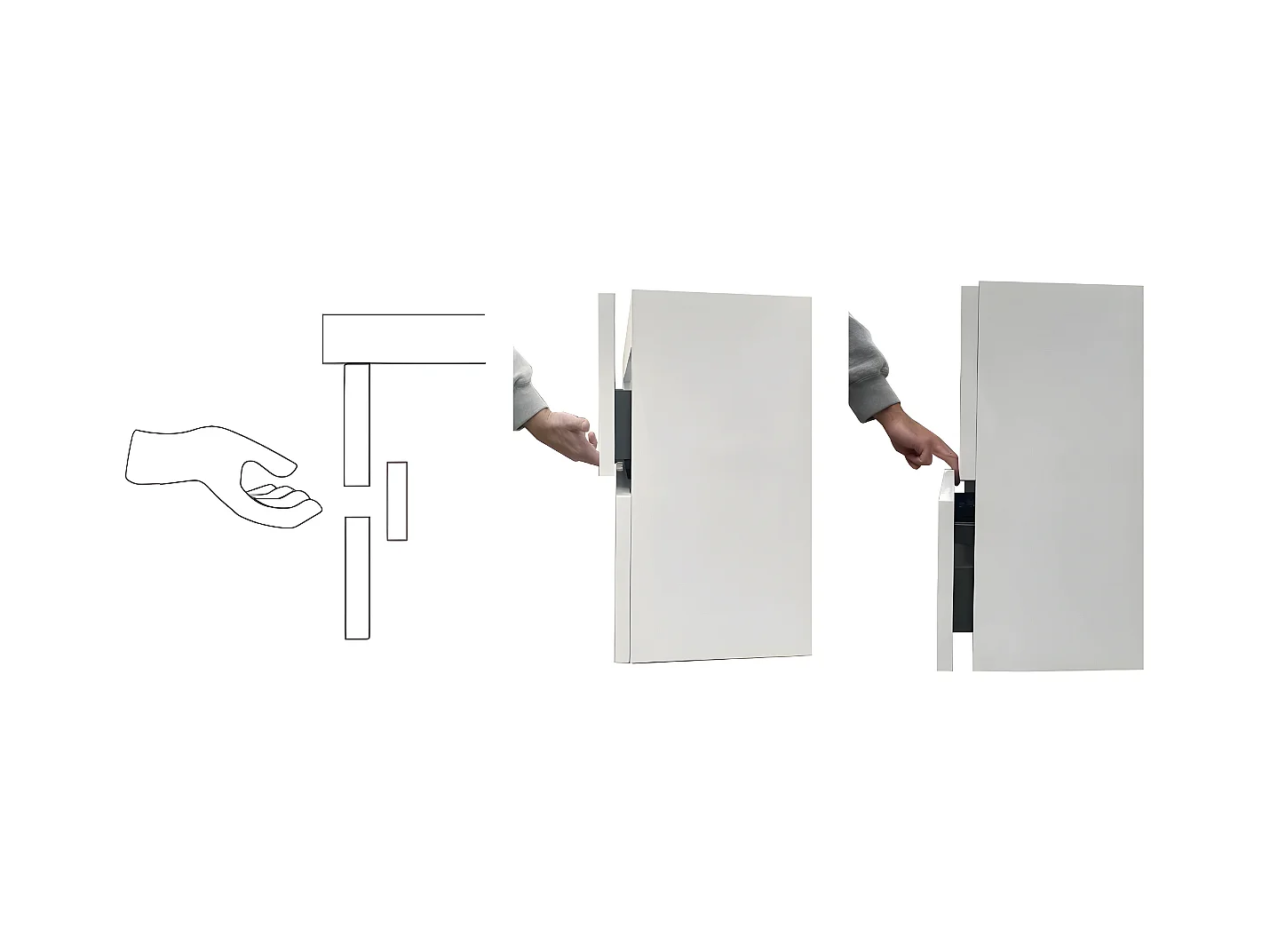 Meuble Salle de Bain ANCONA (81 cm x H54 x P45 cm), Plan Vasque Grès Cérame NA, 2 Tiroirs, Chêne Naturel