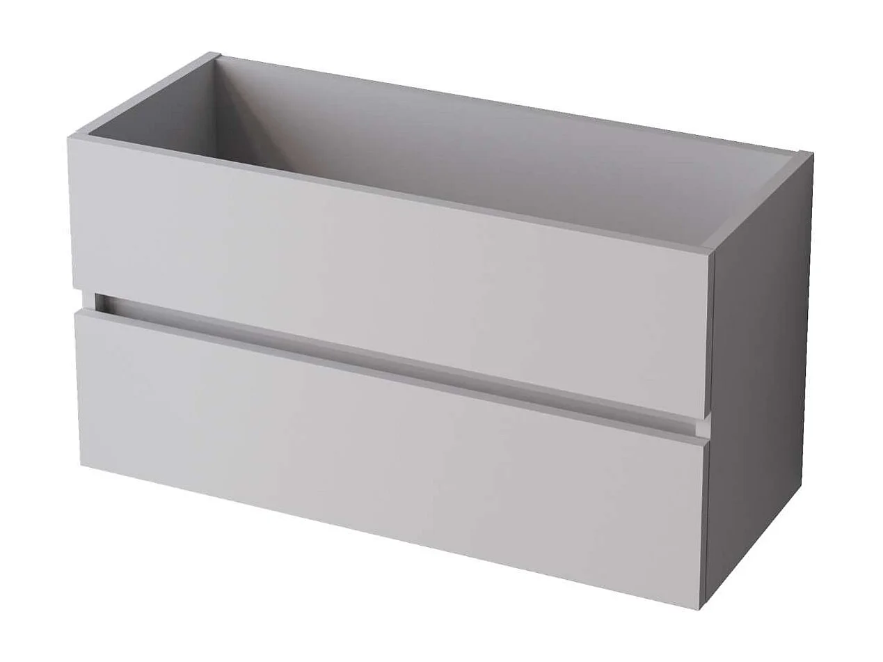 Meuble salle de bain ANCONA 80cm – Plan vasque grès cérame, 2 tiroirs, finition Blanc Brillant, H 54cm x P 45cm