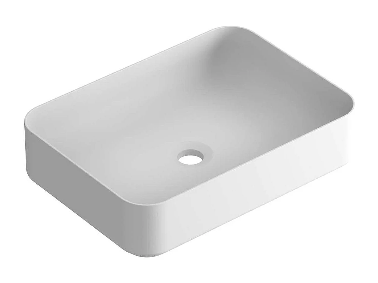 Meuble Salle de Bain TREND 80cm, Plan Vasque Solid Surface, 2 Tiroirs Impression 3D Poignée Or, Finition Chêne Foncé, H 54cm x P 45cm