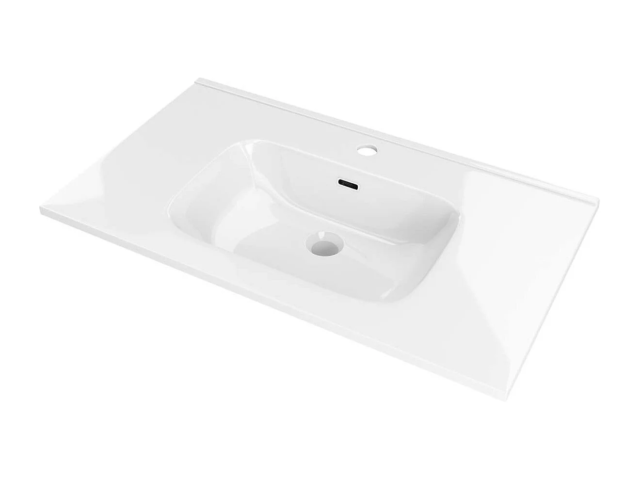 Meuble salle de bain DUO 100cm – Plan vasque céramique, 2 tiroirs, Finition Chêne Clair, H 54cm x P 45cm
