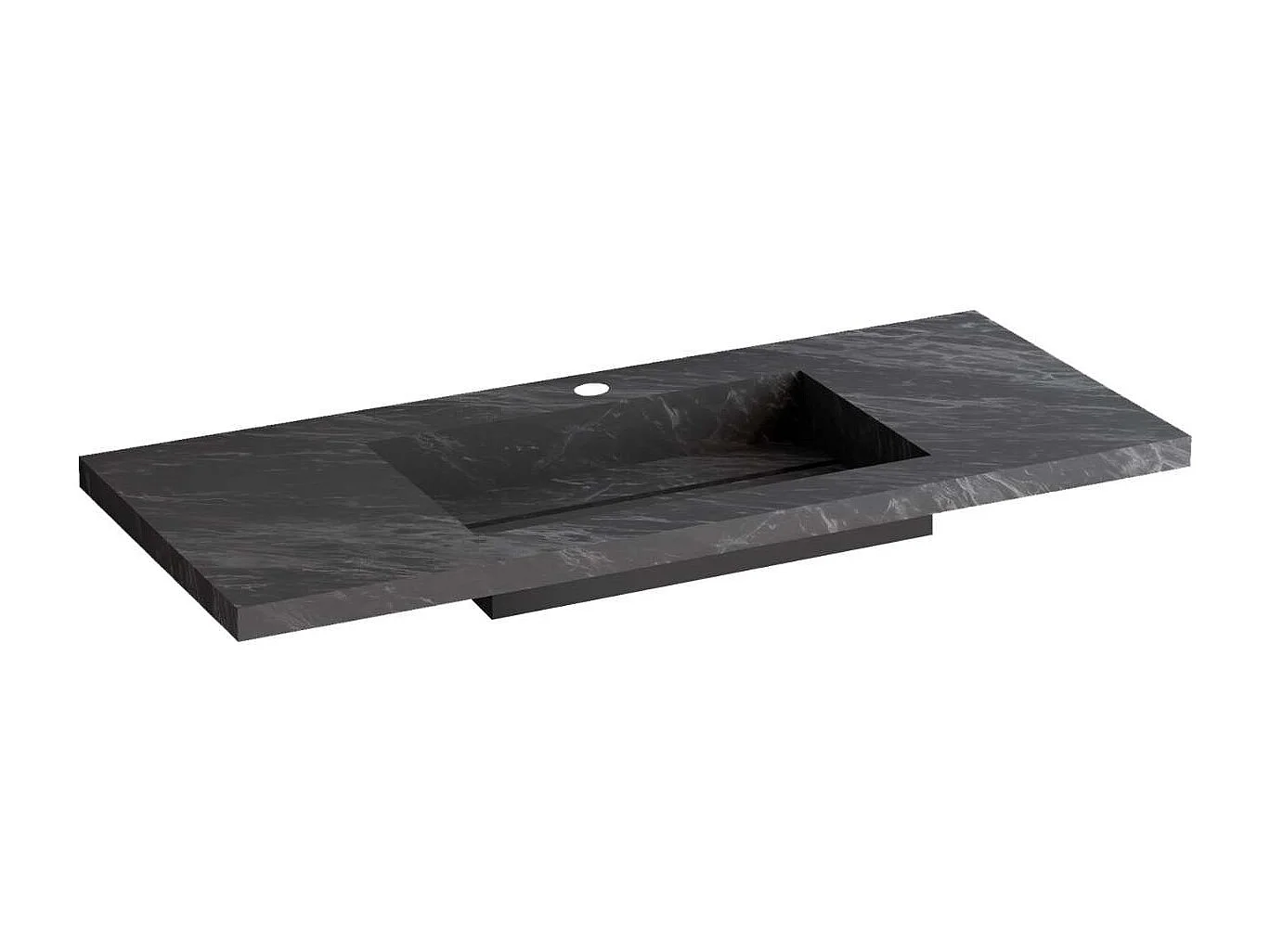 Meuble Salle de Bain STEP 80cm, Plan Vasque Grès Cérame, 2 Tiroirs, Finition Chêne Clair, H 54cm x P 45cm