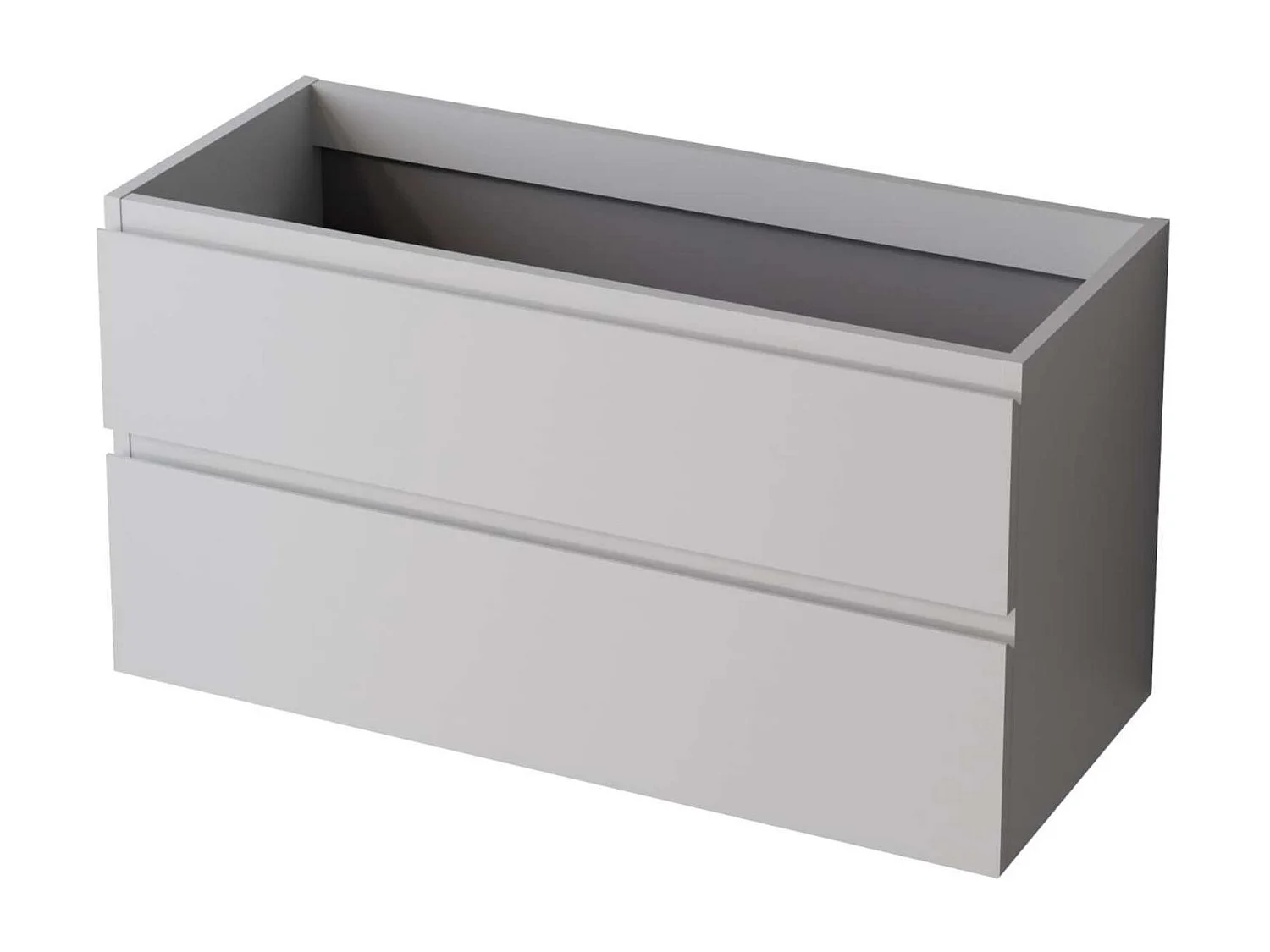 Meuble Salle de Bain STEP 80cm, Plan Vasque Solid Surface, 2 Tiroirs, Laqué Blanc Mat, H 54cm x P 45cm