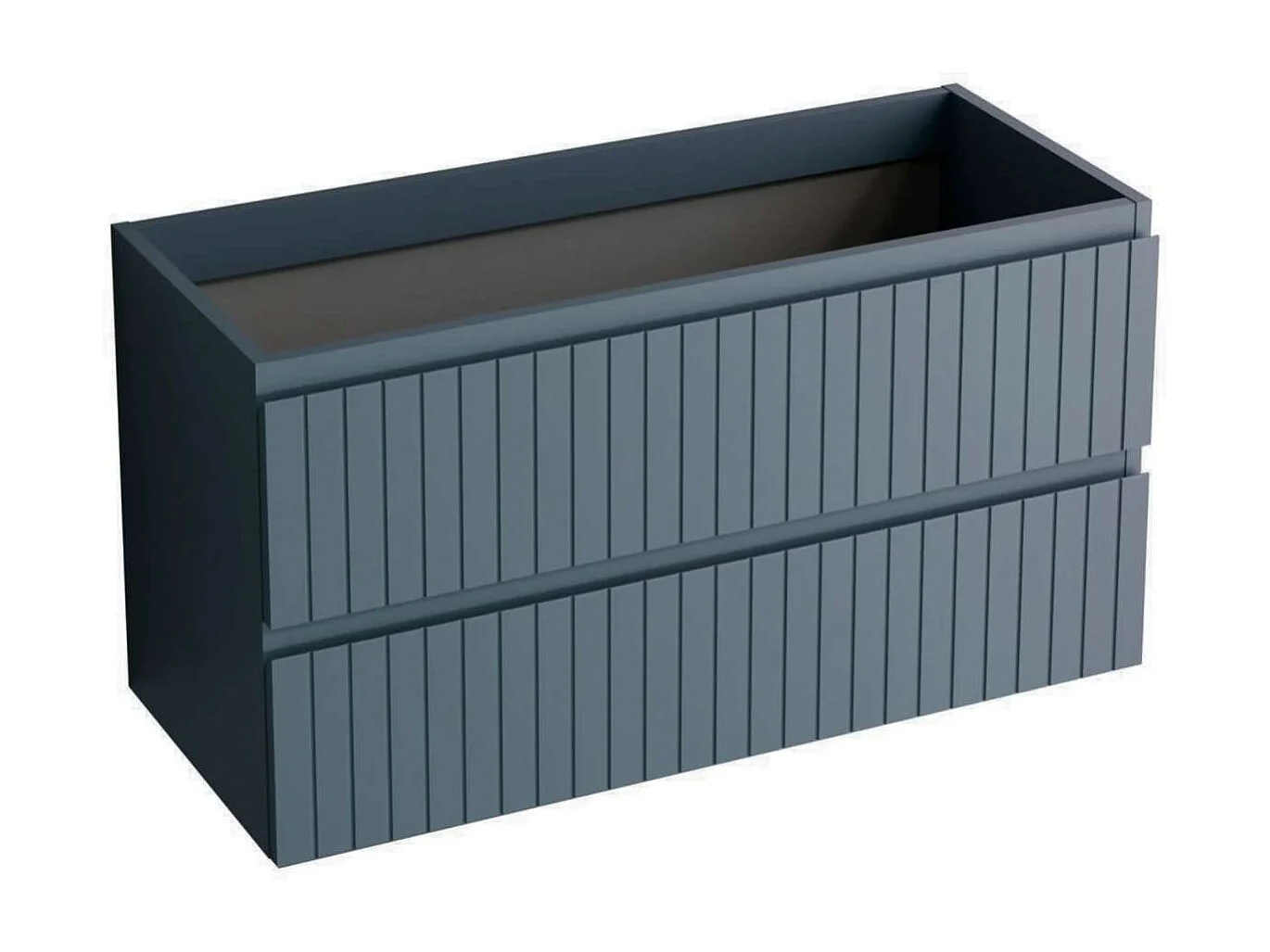 Meuble Salle de Bain GLOW 60cm - Plan Vasque Grès Cérame, 2 Tiroirs, Laqué Bleu Cobalt, H 54cm x P 45cm