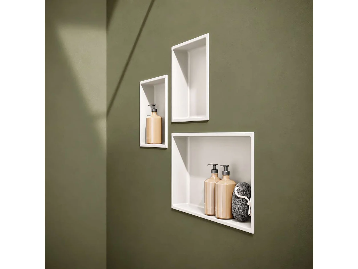 Duschnische Einbau 33 x 33 cm Weiß Matt - Wandablage Badzimmer, NOOK ITALBOX