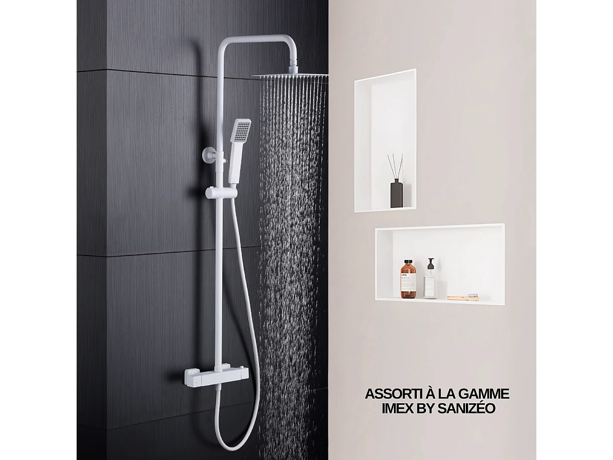 Lot de 2 Niches de Douche, Rangement mural de Salle de Bain et Douche 30x30cm Blanc Satiné, NOOK by SANIZÉO