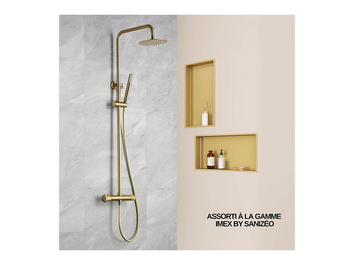 Niche de Douche, Rangement mural de Salle de Bain et Douche 30x30cm Or Satiné, NOOK by SANIZÉO